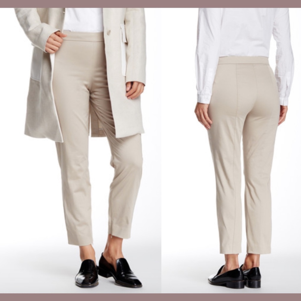 NEW $265 Theory Tonerma Sateen‎ Stretch Pant in Light Clay [SZ 8 ]